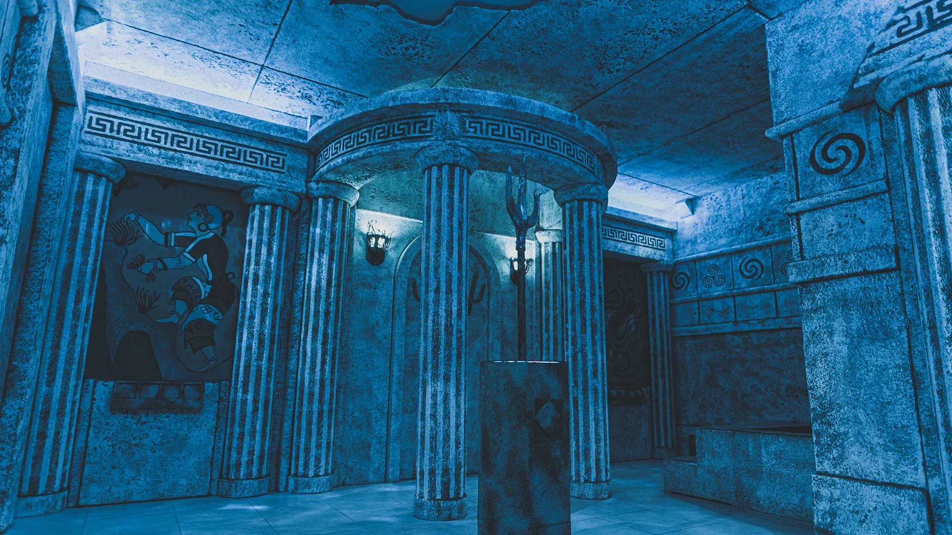 Décor de la salle d'escape game Lost City Of Atlantis