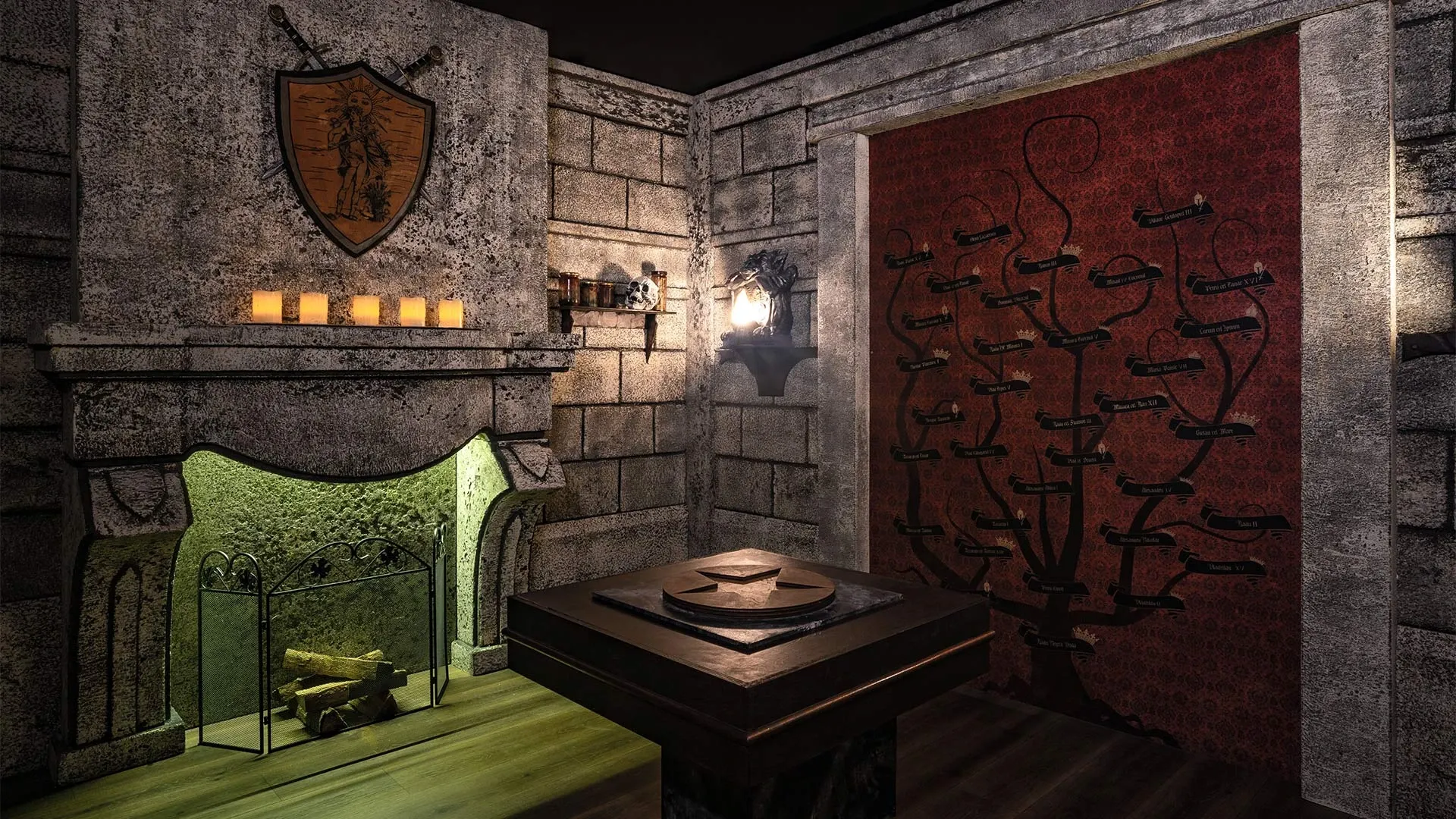 Scenografia dell'escape room Dracula