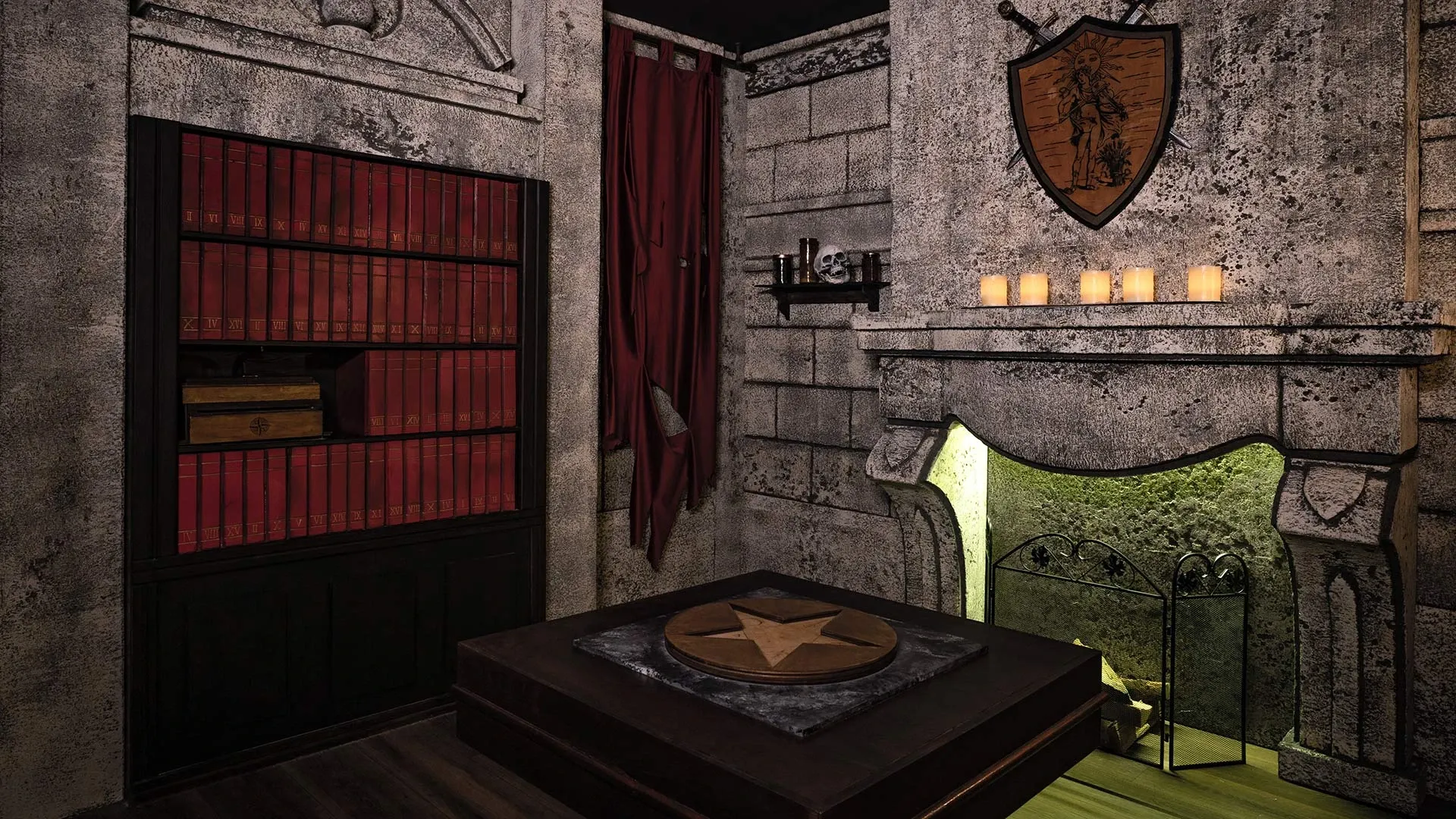 Scenografia dell'escape room Dracula